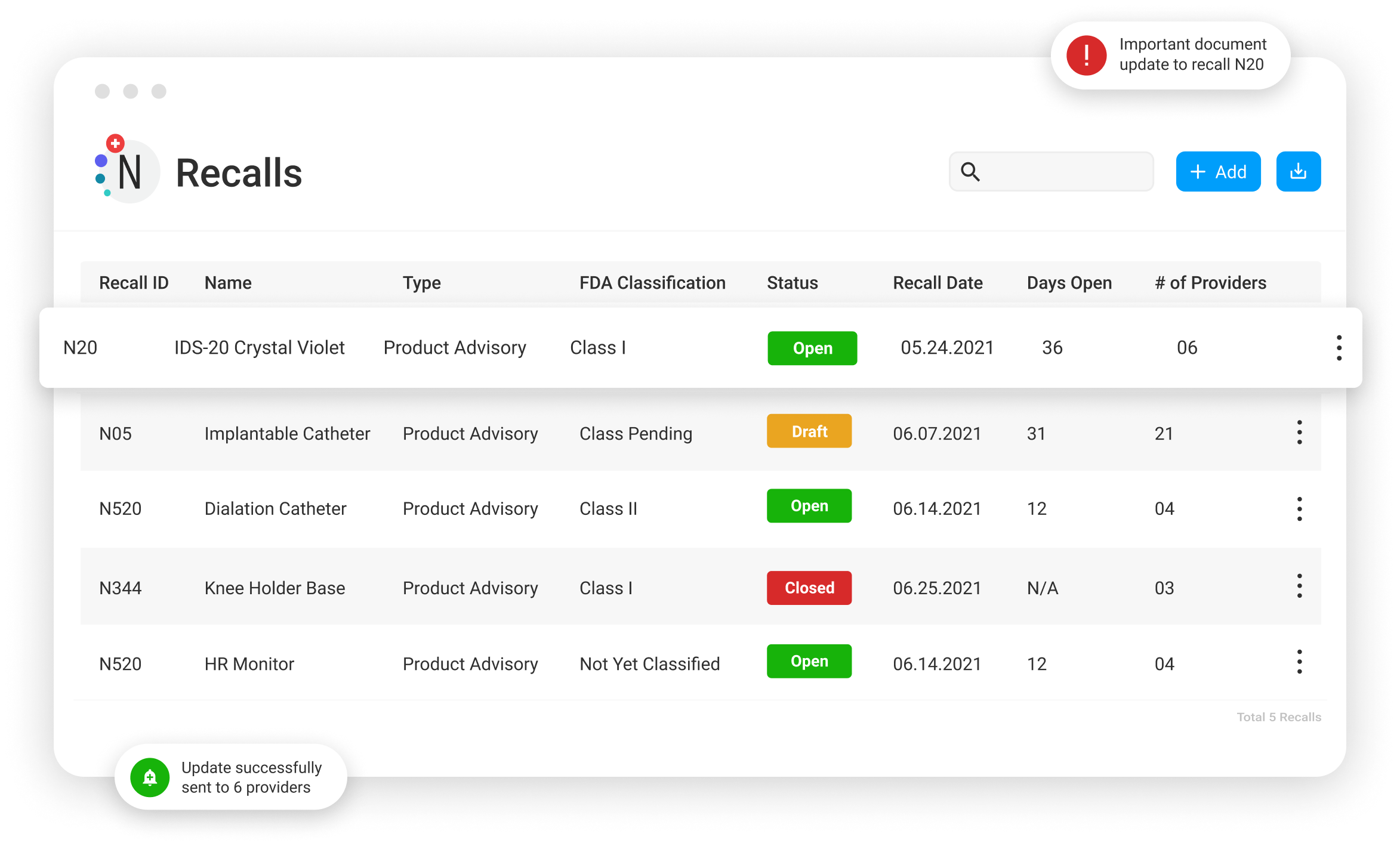 Medical Recall Software NotiSphere